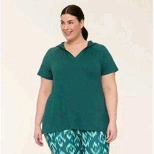 Lane Bryant LIVI Short-Sleeve Hoodie Top 22/24 NWT Women’s